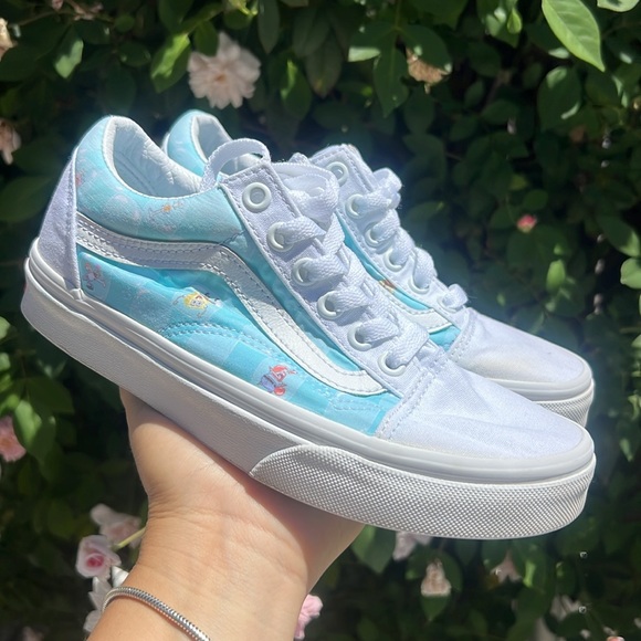 Vans Old Skool Spongebob Squarepants Lace Up Casual Shoes White Blue . UNISEX - Picture 6 of 17